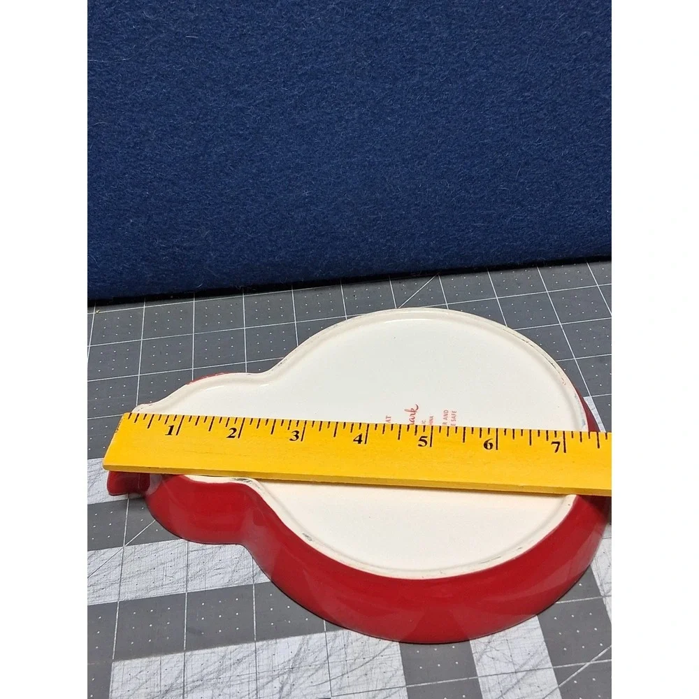 Hallmark‎ Snowman Candy Dish White Red Ceramic Christmas Holiday Trinket Tray